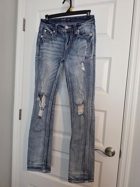 Miss Me Distressed Medium Blue Flare Jeans